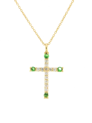 Colección Classics, Crosses, Diamante 0.10 Ct, Tsavorita, Cruces