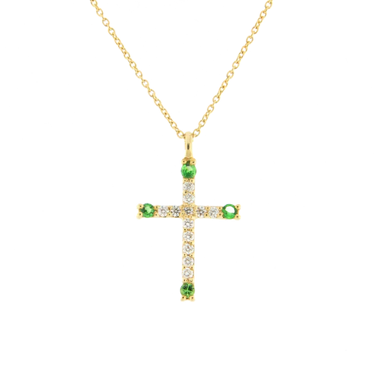 Colección Classics, Crosses, Diamante 0.10 Ct, Tsavorita, Cruces
