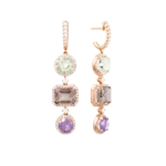 Colección Iconic, Diamante 1.29 Ct, Prasiolita, Amatista Y Cuarzo Fume, Colgantes