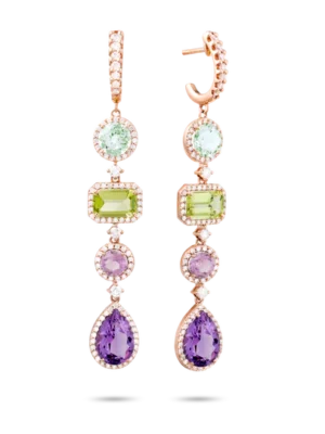 Colección Iconic, Diamante 1.33 Ct, Prasiolita, Peridoto Y Amatista, Colgantes