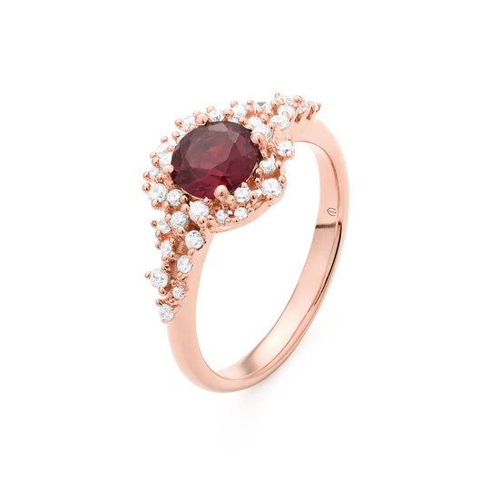 Colección Princess, Diamante 0.27 Ct, Rubi, Botón