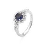 Colección Princess, Diamante 0.27 Ct, Zafiro, Botón