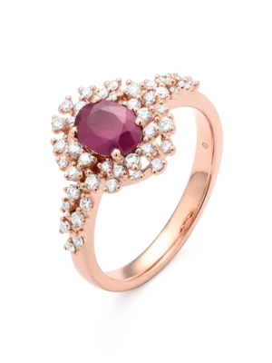 Colección Princess, Diamante 0.34 Ct, Rubi, Botón