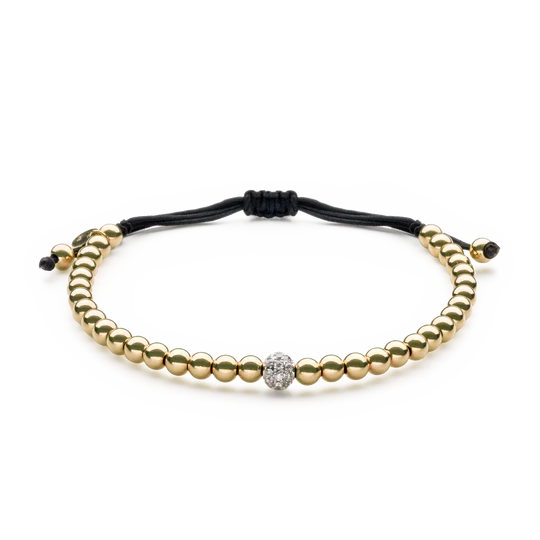 Colección Wolf Small Bracelets, Diamante 0.22 Ct, Macramé