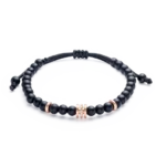 Colección Wolf Small Bracelets, Diamante 0.10 Ct, Onix, Macramé