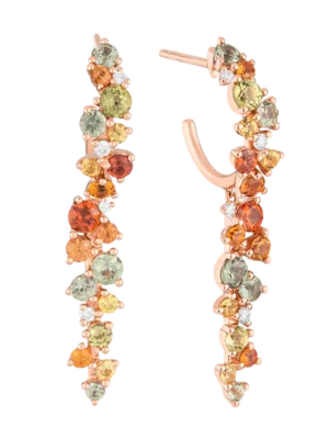 Colección Sunset, Diamante 0.11 Ct, Zafiro Y Peridoto, Colgantes