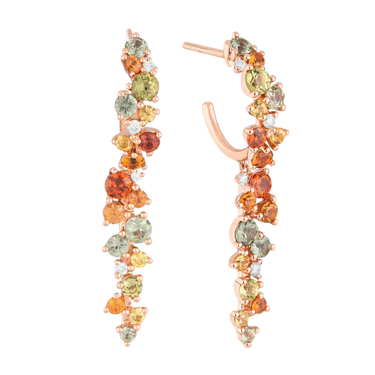 Colección Sunset, Diamante 0.11 Ct, Zafiro Y Peridoto, Colgante