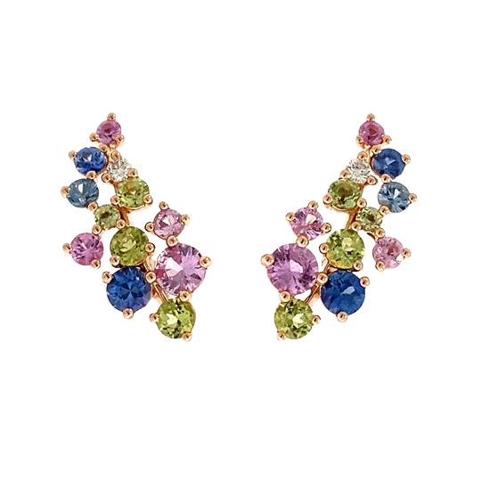 Colección Sunset, Diamante 0.07 Ct, Peridoto Y Zafiro, Diseñador