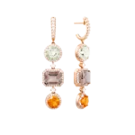 Colección Iconic, Diamante 1.29 Ct, Prasiolita, Citrino Y Cuarzo Fume, Colgantes