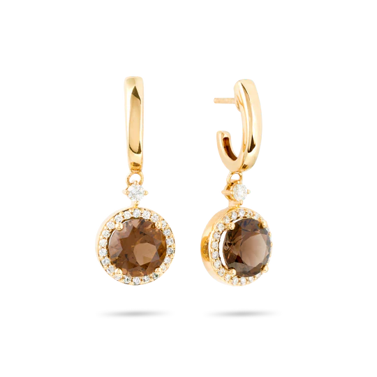 Colección Sunset, Diamante 0.35 Ct, Cuarzo Fume, Diseñador