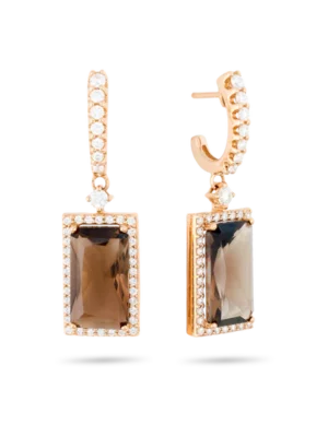 Colección Iconic, Diamante 0.76 Ct, Cuarzo Fume, Colgantes