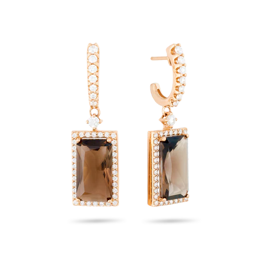 Colección Iconic, Diamante 0.76 Ct, Cuarzo Fume, Colgantes