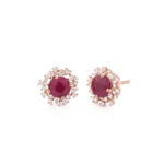 Colección Princess, Diamante 0.32 ct, rubi, botón