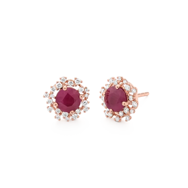 Colección Princess, Diamante 0.32 ct, rubi, botón