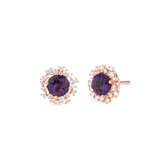 Colección Princess, Diamante 0.31 Ct, Amatista, Botón