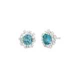 Colección Princess, Diamante 0.32 Ct, Topacio Sky, Botón