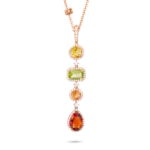 Colección Icon, Diamante 0.60 Ct, Citrino Y Peridoto, Colgante