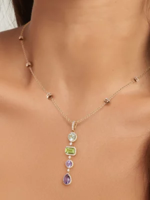 Colección Iconic, Diamante 0.60 Ct, Prasiolita, Peridoto Y Amatista, Diseñador