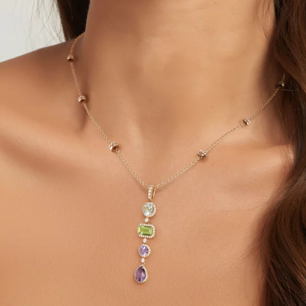 Colección Iconic, Diamante 0.60 Ct, Prasiolita, Peridoto Y Amatista, Diseñador