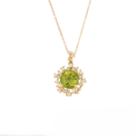 Colección Princess, Diamante 0.17 Ct, Peridoto, Botón