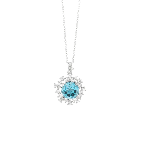 Colección Princess, Diamante 0.17 Ct, Topacio, Botón