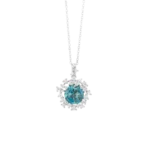 Colección Princess, Diamante 0.17 Ct, London Blue, Botón