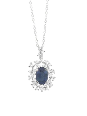 Colección Princess, Diamante 0.19 Ct, Zafiro, Botón