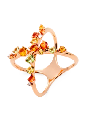 Colección Sunset, Diamante 0.04 Ct, Peridoto Y Zafiro, Cruces