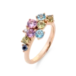 Colección Sunset, Diamante 0.04 Ct, Peridoto Y Zafiro, Diseñador