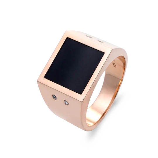 Colección Wolf Men Rings & Surf, Diamante 0.06 Ct, Onix, Sellos