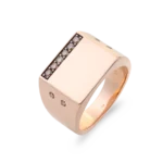 Colección Wolf Men Rings & Surf, Diamante Brown 0.31 Ct, Sellos