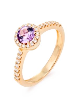 Colección Classic, Diamante 0.29 Ct, Amatista, Botón