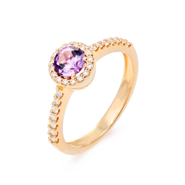 Colección Classic, Diamante 0.29 Ct, Amatista, Botón