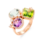 Colección Iconic, Diamante 0.63 Ct, Prasiolita, Peridoto Y Amatista, Diseñador