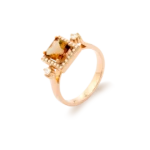 Colección Sunset, Diamante 0.23 Ct, Cuarzo Fume, Diseñador