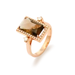 Colección Iconic, Diamante 0.27 ct, cuarzo fume, diseñador