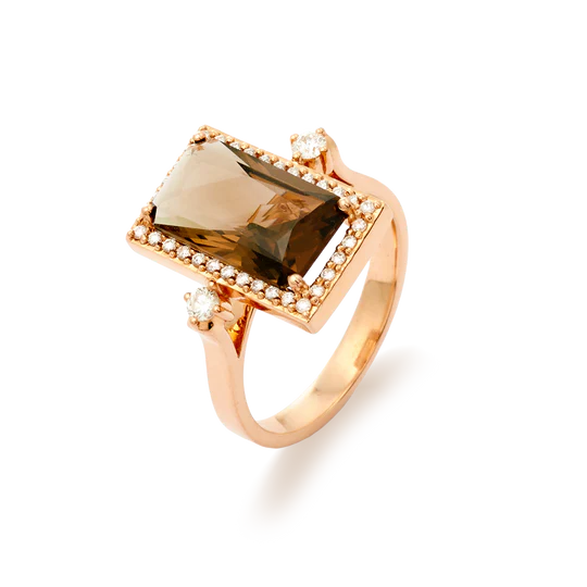 Colección Iconic, Diamante 0.27 ct, cuarzo fume, diseñador