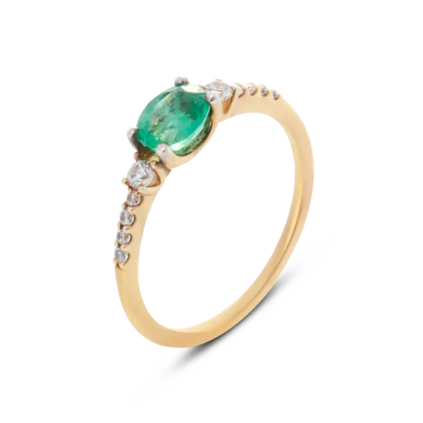 Colección Classic, Diamante 0.15 Ct, Esmeralda, Solitario