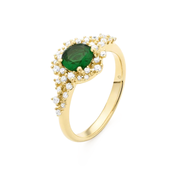 Colección Princess, Diamante 0.27 Ct, Esmeralda, Botón