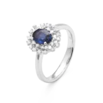 Colección Princess, Diamante 0.23 Ct, Zafiro, Botón