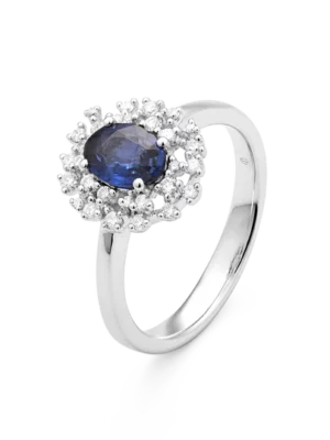 Colección Princess, Diamante 0.23 Ct, Zafiro, Botón