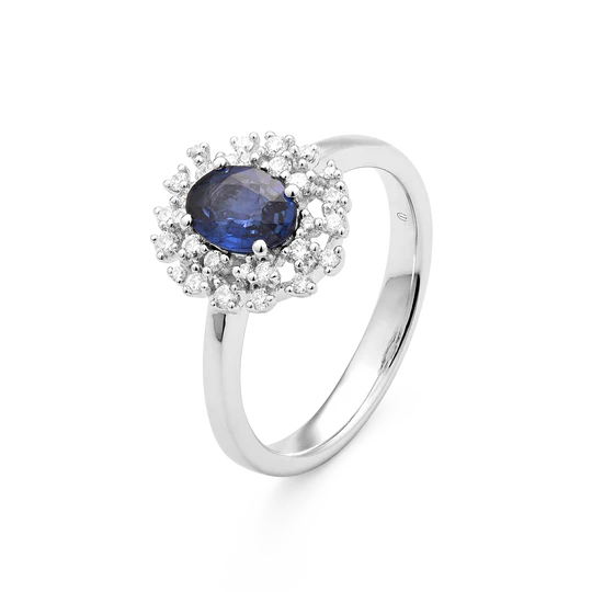 Colección Princess, Diamante 0.23 Ct, Zafiro, Botón