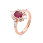 Colección Princess, Diamante 0.22 Ct Y Diamante 0.41 Ct, Rubi, Botón