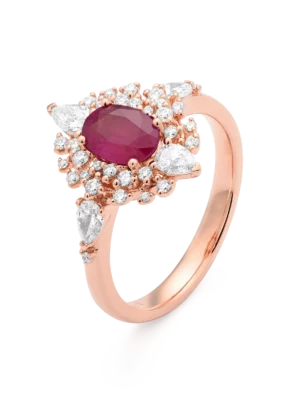 Colección Princess, Diamante 0.22 Ct Y Diamante 0.41 Ct, Rubi, Botón