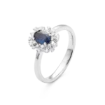 Colección Princess, Diamante 0.18 Ct, Zafiro, Botón