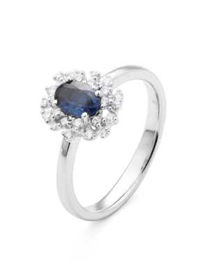 Colección Princess, Diamante 0.18 Ct, Zafiro, Botón