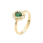 Colección Princess, Diamante 0.18 Ct, Esmeralda, Botón