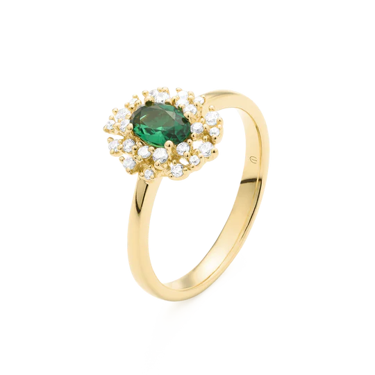 Colección Princess, Diamante 0.18 Ct, Esmeralda, Botón